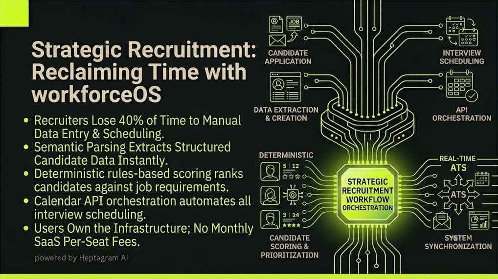 AI recruitment automation dashboard showing recruiter time allocation and productivity metrics